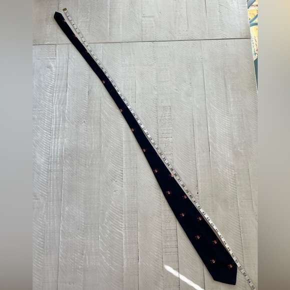 Vintage Men’s Joy Santa Novelty Neck Tie navy and red - Picture 2 of 5